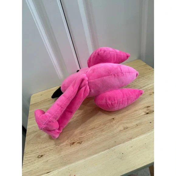 Neon Hot Pink Sitting Flamingo Plush Toy Dangly Legs - Picture 5 of 5